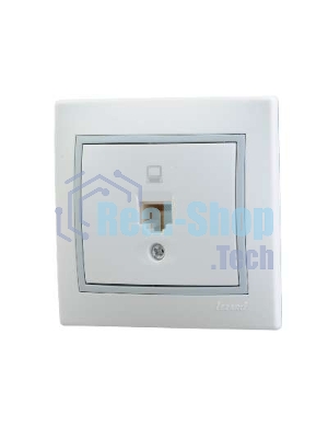 Розетка компьютерная 1-м СП Мира RJ45 белый/сер. Lezard 701-0215-139