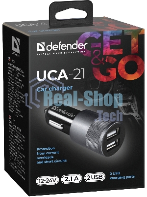 Зарядное устройство для авто Defender UCA-21 5V 2.1A