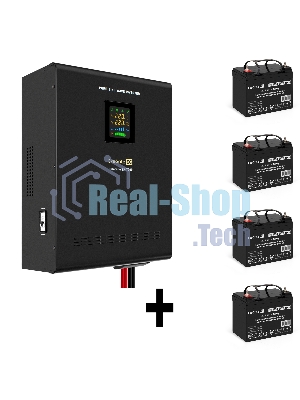 Комплект Источник бесперебойного питания EX296005RUS + батарея 33Aч EX282974RUS 4шт (инвертор, синус, для котла, настенный) ExeGate FineSine SX-7000.LCD.AVR.2SH.T 7000VA/5000W, чистая синусоида, цветной LCD-дисплей, AVR, 2*Schuko+клеммы, линейно-интерактивный, крепление настенное, черный + батарея ExeGate DT 1233 (12В, 33А·ч) 4шт