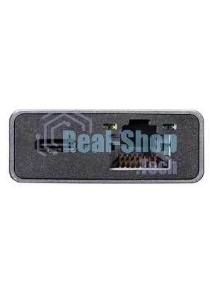 Адаптер VCOM CU459 Type-Cm --> RJ-45+2USB3.0(f) + PD100 Вт Alum Shell