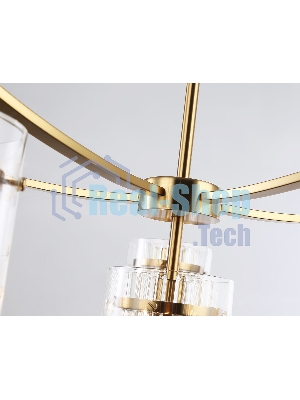 Люстра Ambrella light LH56031/5+1 BS/CL латунь/прозрачный E14*6 max 40W D680*1200
