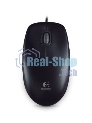 Мышь проводная Logitech B100 черный, 1000 dpi, USB, кнопки - 3