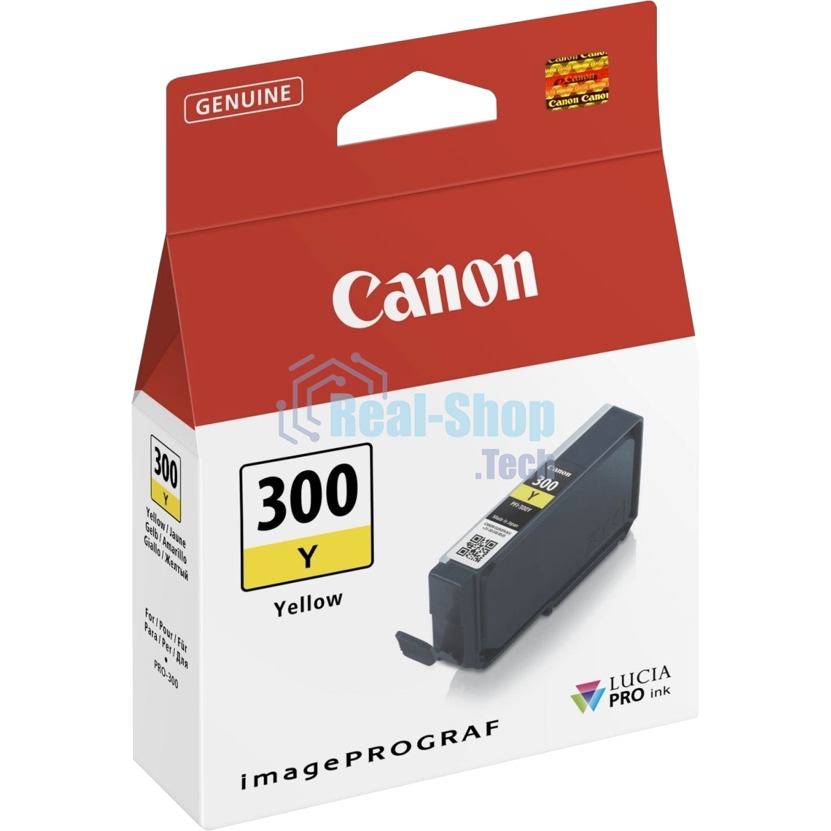 Картридж струйный Canon PFI-300 Y EUR/OCN желтый (530 стр.) для Canon imagePROGRAF PRO-300