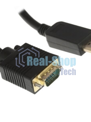 Кабель Cablexpert mDP-VGA, 20M/15M, 1.8м, черный, позол.разъемы, пакет (CC-mDPM-VGAM-6)