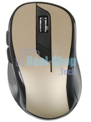 Мышь беспроводная Qumo Office Line M64 золотистый, 1600 dpi, радиоканал, USB, кнопки - 6