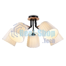 Светильник Ambrella light TR4733/5 BK/LWD черный/светлое дерево E27/5 max 40W D610*270