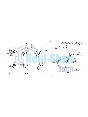 Светильник Ambrella light TR8657/3 BK/GD черный/золото E14/3 max 60W 550*100*185