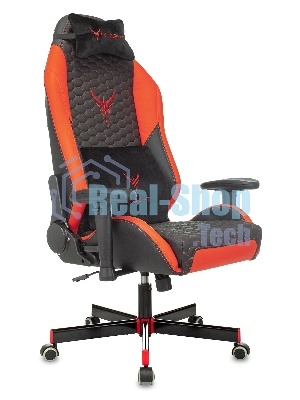 Кресло игровое Knight Neon черный/красный соты эко.кожа с подголов. крестовина металл