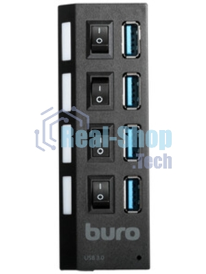 USB-концентратор Buro BU-HUB4-U3.0-L, USB 3.0, USB 4 порта, USB