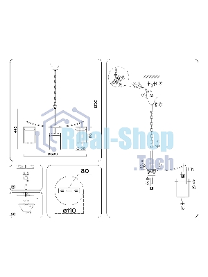 Люстра Ambrella light LH56031/5+1 BS/CL латунь/прозрачный E14*6 max 40W D680*1200
