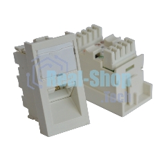Вставка RJ-45 UTP Cat.5E, 22.5x45 мм угловая, с маркировкой, белая