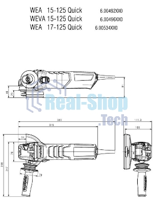 Шлифовальные машины Metabo WEV 17-125 Quick 600516000 шлифмашина угловая 1700вт,эл-ка,колесико