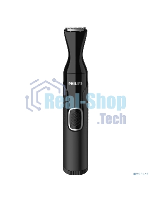 Триммер Philips для носа и ушей, черный, корпус - пластик, 3 насадки-гребня, насадка - триммер, щеточка для очистки, мягкий чехол, батарейка