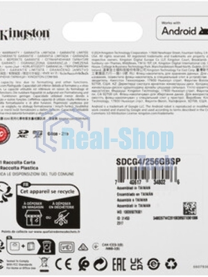Флеш карта microSDXC 256Gb Kingston SDCG4/256GbSP Canvas Go! Plus V10 A2 w/o adapter