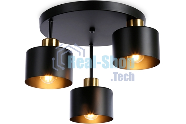 Светильник Ambrella light TR8121/3 BK/BS черный/латунь E27*3 max 40W D370*265