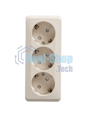Розетка 3-м ОП Этюд 16А 250В защ. шторки с заземл. крем. SchE PA16-012K