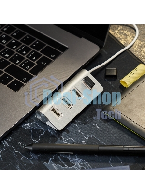 Разветвитель Rexant 4 USB-port серебристый