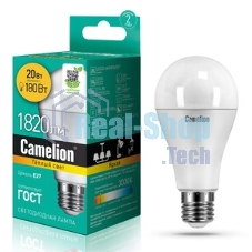 Лампа cветодиодная Camelion LED20-A65/830/E27 20Вт 220В 13164