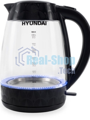 Чайник электрический Hyundai HYK-G4505 2 л, 2200 Вт, черный (корпус: стекло)