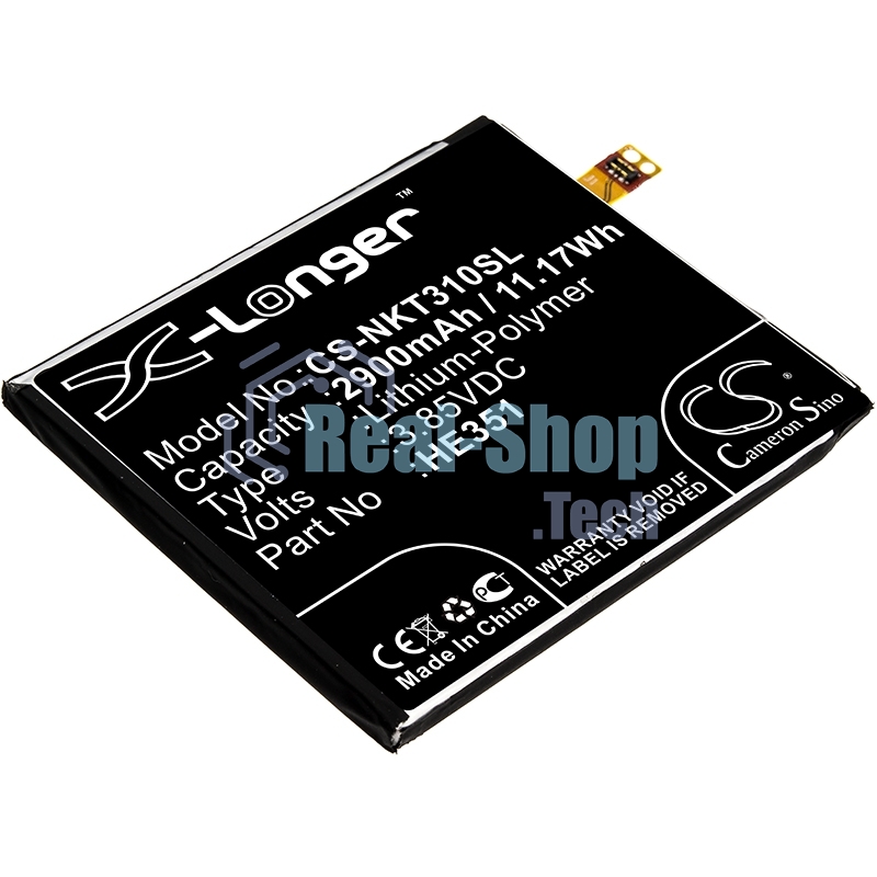 Аккумулятор CameronSino CS-NKT310SL HE351 для Nokia 3.1, TA-1049,TA-1057,TA-1070 3.85V, 2900mAh, 11.17Wh