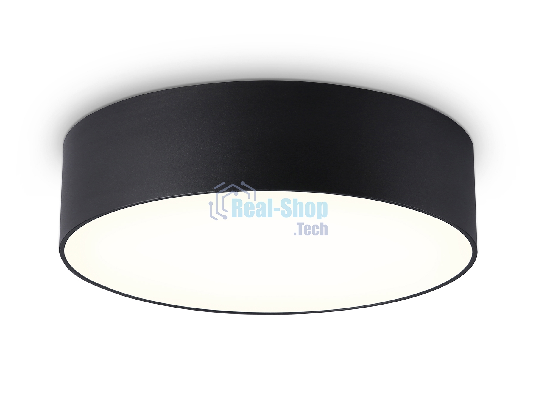 Потолочный светодиодный светильник Ambrella light FV5517 BK черный LED 18W 3000K D160*58 (Без ПДУ)