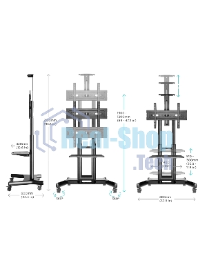Мобильная стойка ONKRON TS1551 черный