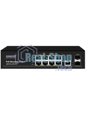Коммутатор Osnovo SW-80802/L(150W) 8G 2SFP 8PoE+ 150W управляемый