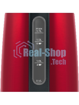 Электрочайник Bosch TWK3P424 красный, 1.7 л, 2400 Вт, скрытый нагревательный элемент