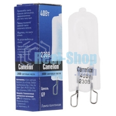 Лампа галогенная 40Вт капсула G9 2850К 240В прозр. Camelion 5553