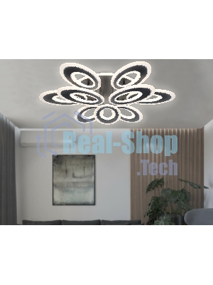 Потолочный светодиодный светильник FA8938/6+3 BK/CH черный/хром 255W 3000K-6400K 740*660*120 (ПДУ РАДИО 2.4G)
