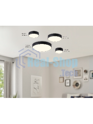 Потолочный светодиодный светильник Ambrella light FV5517 BK черный LED 18W 3000K D160*58 (Без ПДУ)