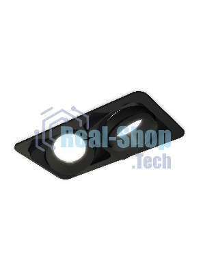 Комплект встраиваемого светильника Ambrella light XC7664021 SBK/PBK черный песок/черный полированный MR16 GU5.3 (C7664, N7031)