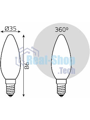Лампа светодиодная Gauss Filament 103201209-D 9Вт цок.: E14 свеча 220B св. свеч. белый нейт. (упак.: 10 шт)