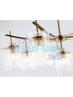 Люстра Ambrella light LH56033/7+1 BS/CL латунь/прозрачный E14*8 max 40W D790*1200
