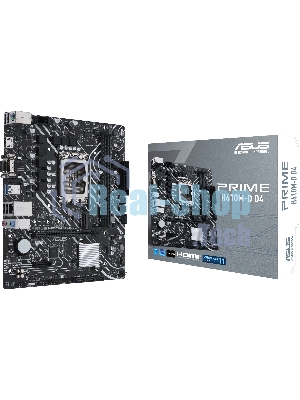 Материнская плата ASUS PRIME H610M-D D4, LGA 1700, Intel H610, 2xDDR4, 4xSATA, 1xM.2, 1xPCIe 4.0 x16, 1xPCI, 1xHDMI, 1xVGA, 1x 1Gb LAN, 2xUSB-A 2.0, 2xUSB-A 3.2 Gen 1, 3x3.5 мм, 7.1, mATX