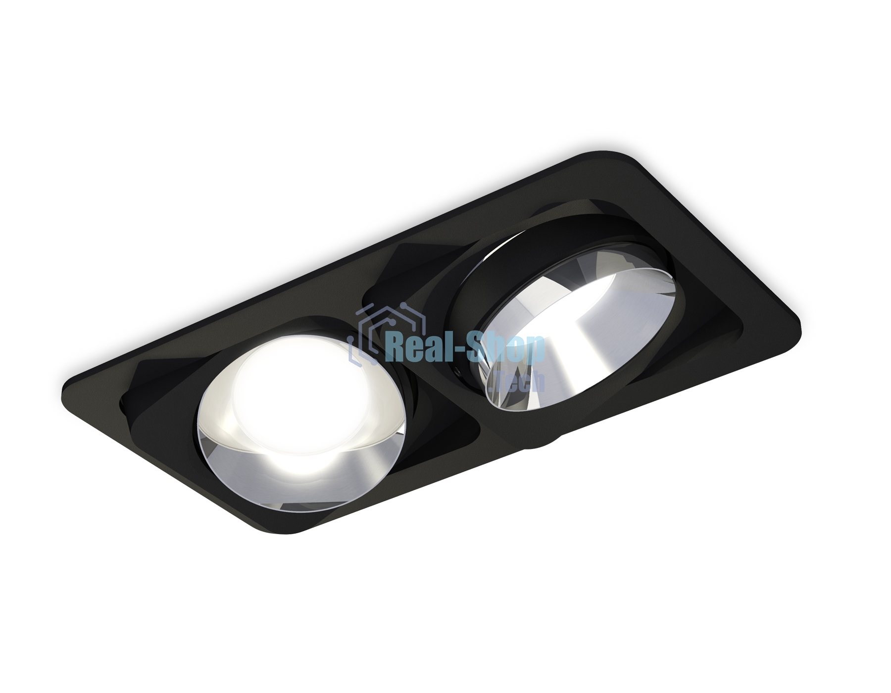 Комплект встраиваемого светильника Ambrella light XC7664022 SBK/PSL черный песок/серебро полированное MR16 GU5.3 (C7664, N7032)
