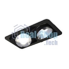 Комплект встраиваемого светильника Ambrella light XC7664022 SBK/PSL черный песок/серебро полированное MR16 GU5.3 (C7664, N7032)