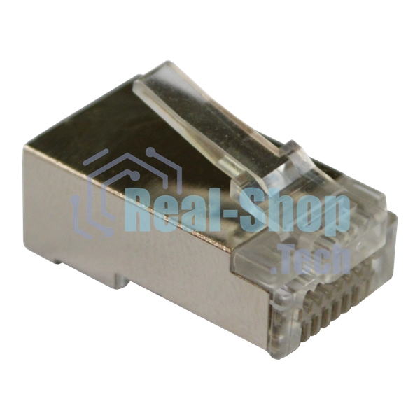 Коннектор RJ45 тип EZ, 8P8C, STP, Cat.5e, универсальный, со вставкой, покрытие 50 микрон,100 шт.