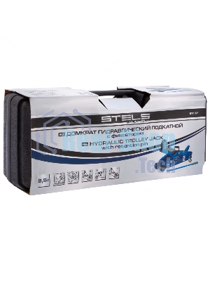 Домкрат Stels 51132 гидравлический подкатной с фиксатором 2.5 т safety pin 140-385 мм в кейсе