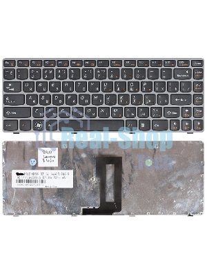 Клавиатура для ноутбука Lenovo IdeaPad Z450 Z460 Z460A Z460G черная с серой рамкой