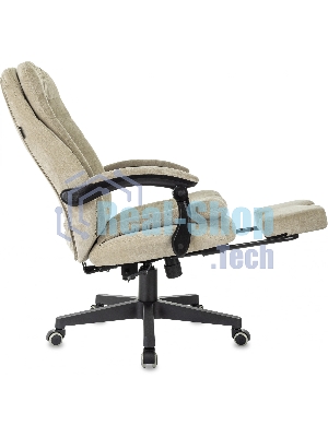 Кресло руководителя Бюрократ T-9950MSG-F Fabric песочный Light-21, крестов. пластик, подст. для ног