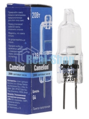 Лампа галогенная JC 20Вт 12В g4 COOL Camelion 11465
