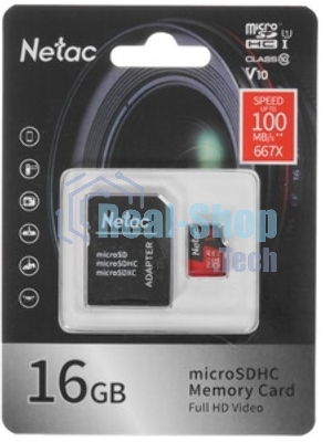 Флеш карта Netac MicroSD P500 Extreme Pro 16Gb, Retail version card only