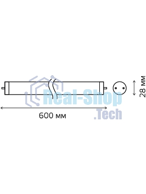 Лампа светодиодная Gauss LED Elementary T8 Glass 600мм G13 10W 780lm 4000K 1/30 0