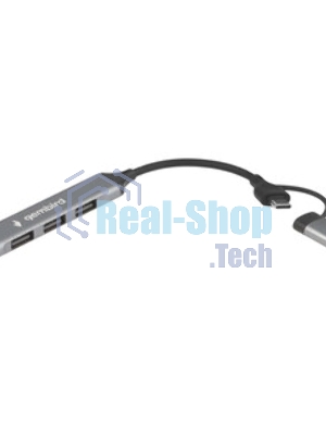 Разветвитель USB3.0/2.0 Gembird UHB-C204, USB3.0, 3xUSB2.0, кабель Type-C+USB 10 см, алюминий, пакет