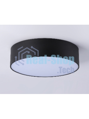 Потолочный светодиодный светильник Ambrella light FV5517 BK черный LED 18W 3000K D160*58 (Без ПДУ)