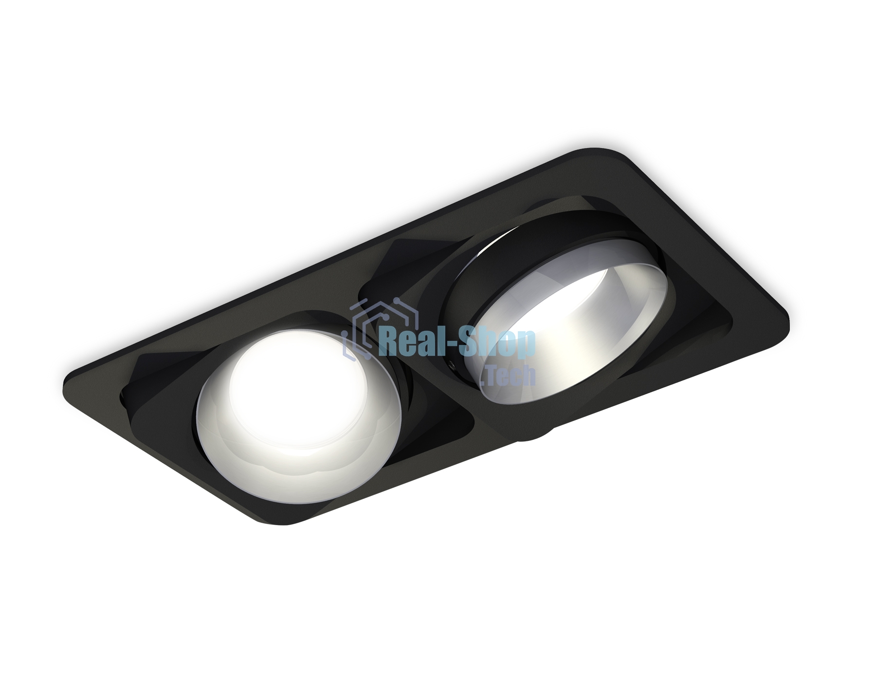 Комплект встраиваемого светильника Ambrella light XC7664023 SBK/MCH черный песок/хром матовый MR16 GU5.3 (C7664, N7033)