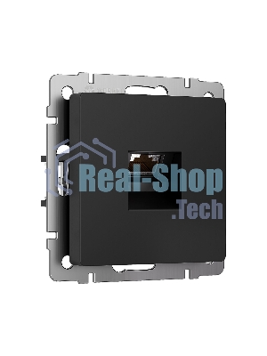 Розетка Ethernet RJ-45 cat. 6A экранированная (черный матовый)