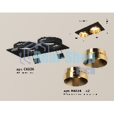 Комплект встраиваемого светильника Ambrella light XC6526024 SBK/PYG черный песок/золото желтое полированное MR16 GU5.3 (C6526, N6134)