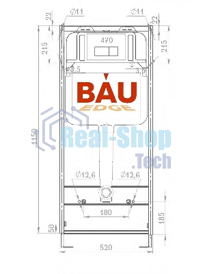 Комплект BAU 6 в 1: инсталляция BAU PRO для подвесного унитаза, унитаз подвесной безободковый торнадо обратного потока Bau Dream 52х36 Hurricane-5, сиденье быстросъемное микролифт, круглая хромированная клавиша Aquanika
